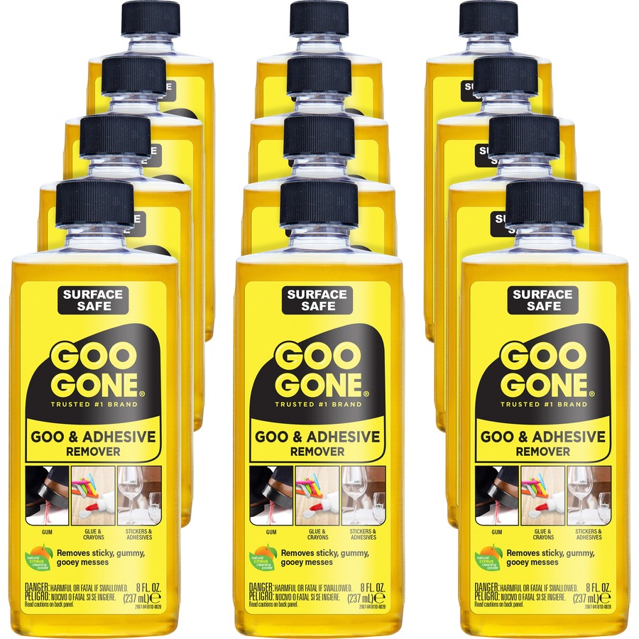 Goo Gone Gum/Glue Remover - For Multipurpose - 8 fl oz (0.3 quart) - Citrus  Scent - 12 / Carton - Orange - Lewisburg Industrial and Welding